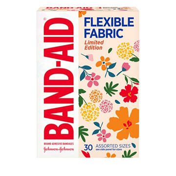 Band-Aid Flexible Fabric Limited Edition Wildflower Adhesive Bandages - Assorted Sizes, 30 ct