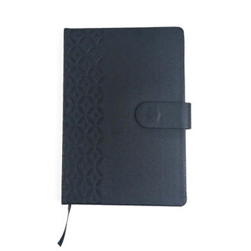 U Style Faux Leather Debossed Journal - Black, 6.75" x 8.5"