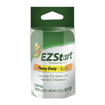 Duck EZ Start Heavy Duty Packaging Tape, 2 Pk, 60 yd