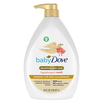 Baby Dove Sensitive Baby Wash for Melanin-rich Skin, 34 oz