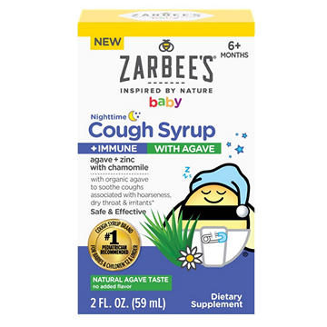 Zarbee's Baby Nighttime Cough Syrup + Immune - Agave Taste, 2 oz