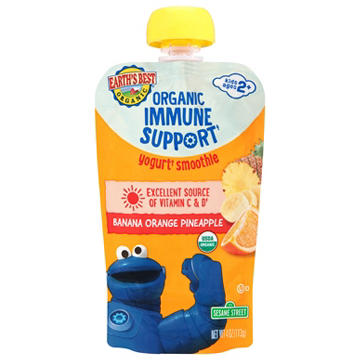 Earth's Best Organic Immune Support Yogurt Smoothie Pouch - Banana Orange Pineapple, 4 oz