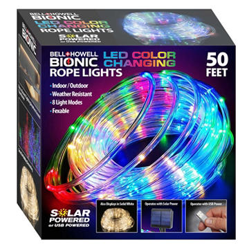 Bell & Howell Bionic LED Color Changing Rope Lights, 50'
