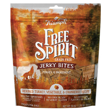 Triumph Free Spirit Turkey Veggie & Cranberry Jerky Bites Dog Treats, 20 oz