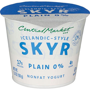 Central Market 17g Protein Icelandic Style Skyr Nonfat Yogurt – Plain, 5.3 oz