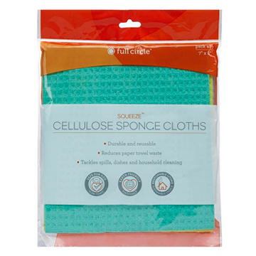 Full Circle Cellulose Sponge Cloths, 3 pk
