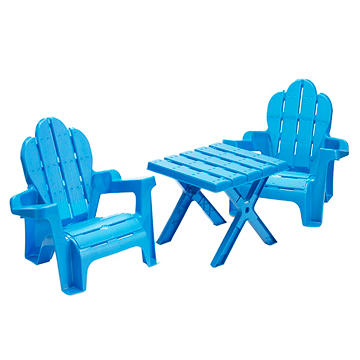 American Plastic Toys Kids Adirondack Table & Chairs Set, 3 pc