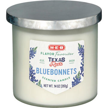 H-E-B Flavor Favorites Texas Roots Bluebonnets Scented Candle, 14 oz
