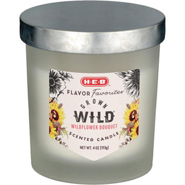 H-E-B Flavor Favorites Blooms Grown Wild Wildflower Bouquet Scented Candle, 4 oz