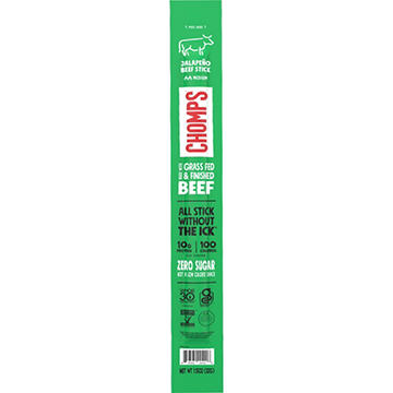 Chomps 10g Protein Jalapeño Beef Jerky Meat Stick, 1.15 oz