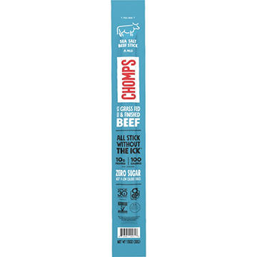 Chomps 10g Protein Sea Salt Beef Jerky Meat Stick, 1.15 oz