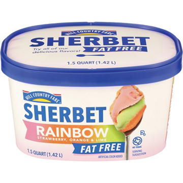 Hill Country Fare Rainbow Sherbet, 1.5 qt