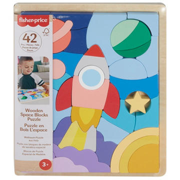 Fisher-Price Wooden Space Blocks Puzzle, 42 pc