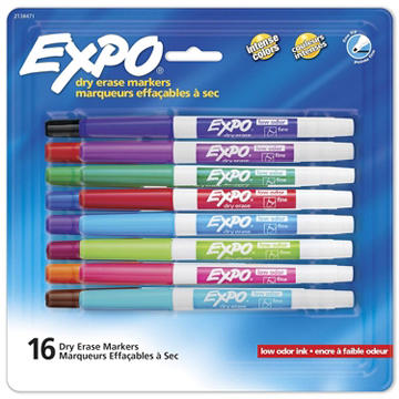 EXPO Fine Tip Dry Erase Markers - Intense Colors, 16 pk