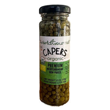 World Gourmet Organic Non-Pareil Capers, 3.5 oz