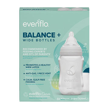 Evenflo Balance + Wide 9 oz Bottles, 2 ct