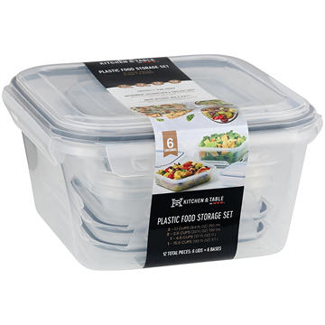 Kitchen & Table by H-E-B Plastic Food Storage Set, 12 pc