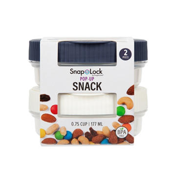 Progressive SnapLock Pop-Up Snack Containers, 2 pk, .75 cup