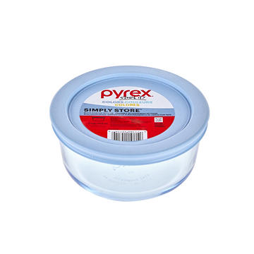 Pyrex Round Food Storage Container - Blue, 2 cup