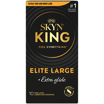 SKYN King Feel Everything Non-Latex Condoms + Extra Glide - Elite Large, 10 ct