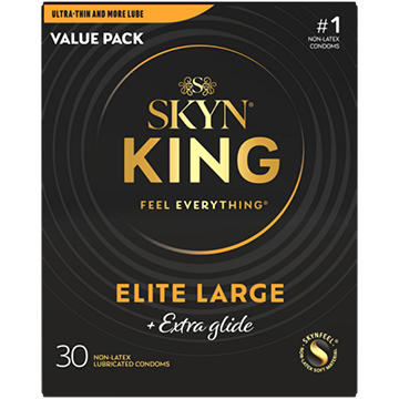 SKYN King Feel Everything Non-Latex Condoms + Extra Glide - Extra Large, 30 ct