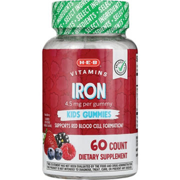 H-E-B Vitamins Kids Iron 4.5 mg Gummies, 60 ct