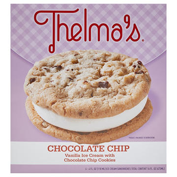 Thelma's Chocolate Chip Ice Cream Sandwiches, 4 ct
