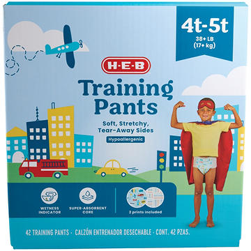 H-E-B Training Pants for Boys, 4T - 5T (38+ lb), 42 ct