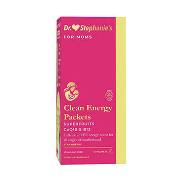 Dr. Stephanie's For Moms Clean Energy Packets - Strawberry, 12 ct