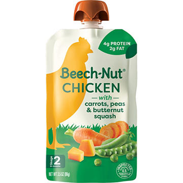 Beech-Nut Chicken With Carrots Peas & Butternut Squash Baby Food Pouch, 3.5 oz