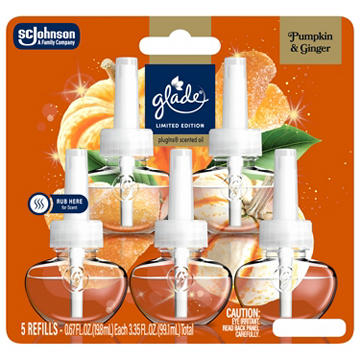 Glade PlugIns Refills Air Freshener - Pumpkin & Ginger, 3.35 oz, 5 ct