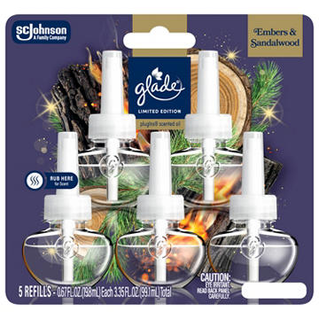 Glade PlugIns Refills Air Freshener - Embers & Sandalwood, 3.35 oz, 5 ct