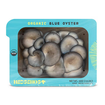 Hedgehog Organic Blue Oyster Mushrooms, 4 oz