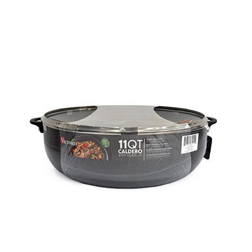 Victoria Nonstick Caldero With Glass Lid, 11 qt