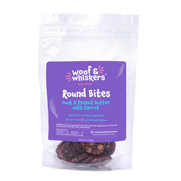 Woof & Whiskers Round Bites Dog Treats - Duck & Peanut Butter with Carrot, 4.51 oz
