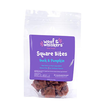 Woof & Whiskers Square Bites Dog Treats - Duck & Pumpkin, 4.51 oz