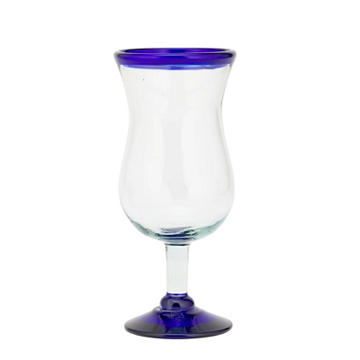10 Strawberry Street Cobalt Rim Hurricane Glass