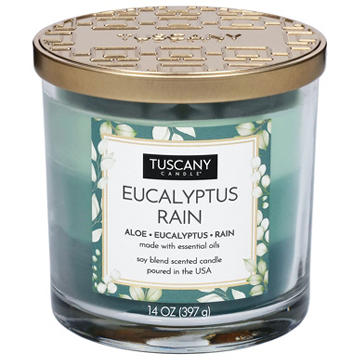 Tuscany Candle Eucalyptus Rain Scented Soy Blend Candle, 14 oz
