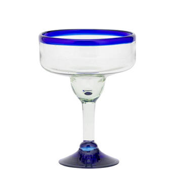 10 Strawberry Street Cobalt Rim Margarita Glass