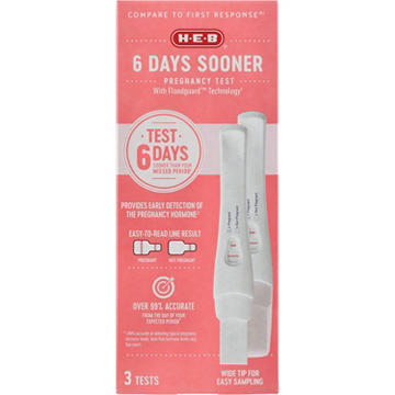 H-E-B 6 Days Sooner Pregnancy Test, 3 ct