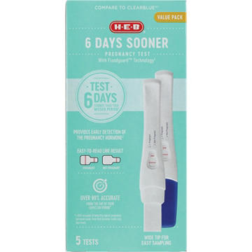 H-E-B 6 Days Sooner Pregnancy Test, 5 ct