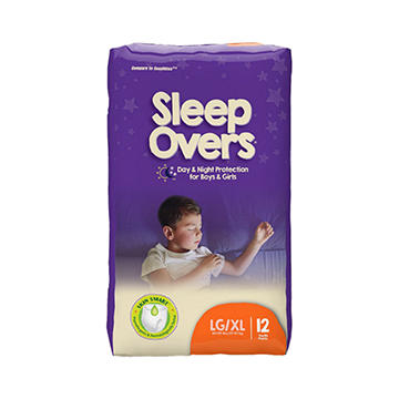 SleepOvers Youth Pants, Large - XL (60--125 lb), 12 ct