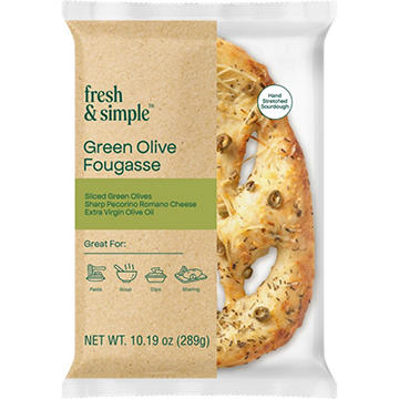 Fresh & Simple Green Olive Fougasse, 10.19 oz