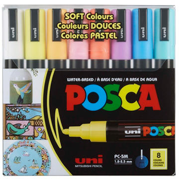 POSCA Water Based Paint Markers - Soft Colours, 8 pk