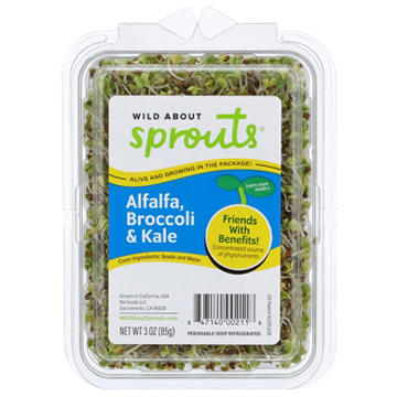 Wild About Sprouts Fresh Alfalfa Broccoli & Kale, 3 oz