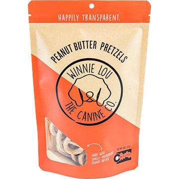 Winnie Lou Dog Treats - Peanut Butter Pretzels, 4 oz