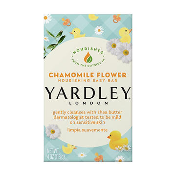 Yardley London Chamomile Flower Nourishing Baby Bar, 4 oz