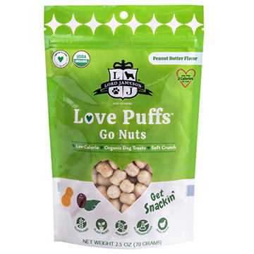Lord Jameson Love Puffs Dog Treats - Go Nuts, 2.5 oz