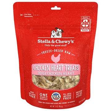 Stella & Chewy's Freeze Dried Dog Treats - Chicken Hearts, 3 oz