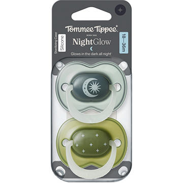 Tommee Tippee Night Glow Pacifiers for 18-36 Months, 2 ct